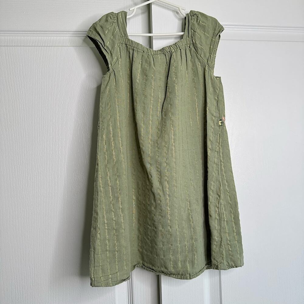 Gymboree Girls Embroidered Floral Dress Fairytale Forest Mushroom Floral Green 6 - Picture 4 of 12